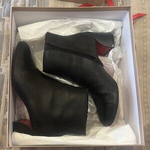 Christian Louboutin Red Sole Turela 55 Black Leather Ankle Boots